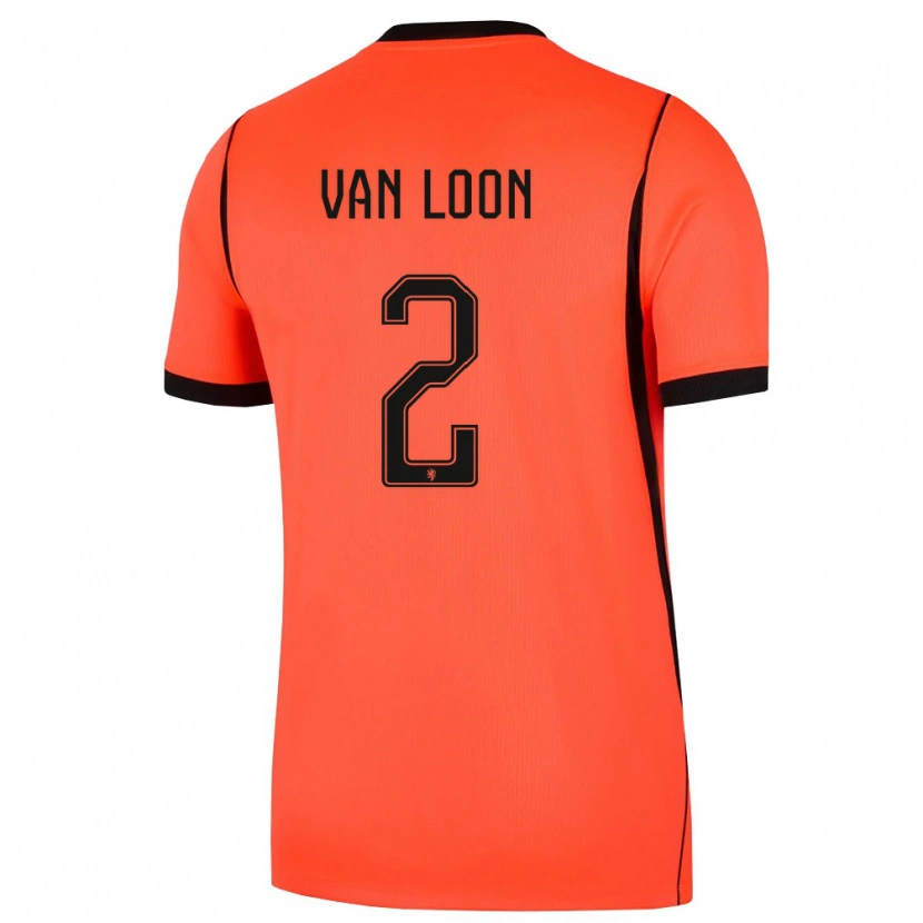 Danxen Men Netherlands Gerain Van Loon #2 Orange Black Home Jersey 26-28 T-Shirt