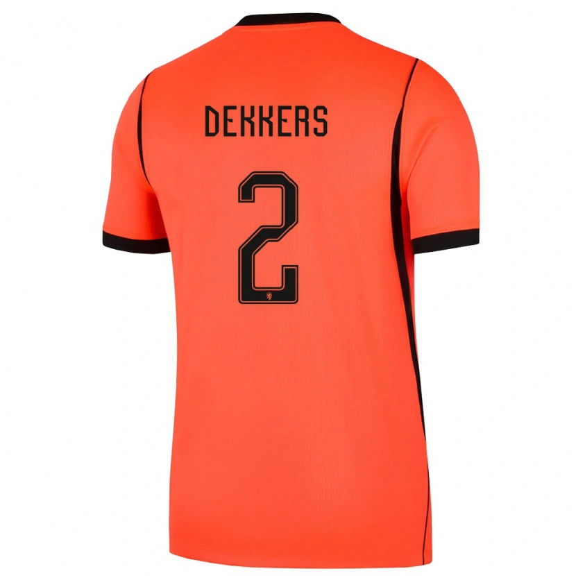 Danxen Men Netherlands Sem Dekkers #2 Orange Black Home Jersey 26-28 T-Shirt
