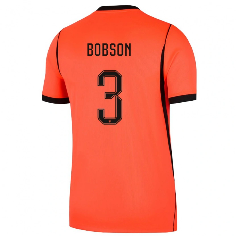Danxen Men Netherlands Ersien Bobson #3 Orange Black Home Jersey 26-28 T-Shirt