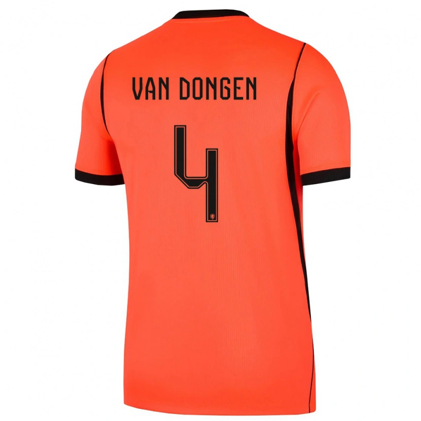 Danxen Men Netherlands Merel Van Dongen #4 Orange Black Home Jersey 26-28 T-Shirt