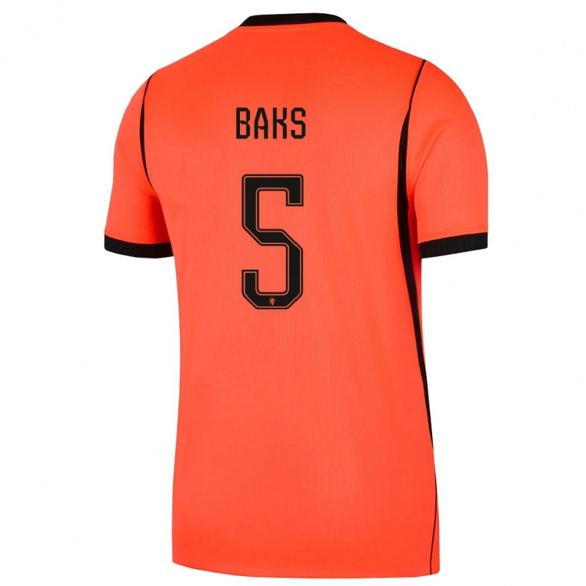 Danxen Men Netherlands Finn Baks #5 Orange Black Home Jersey 26-28 T-Shirt