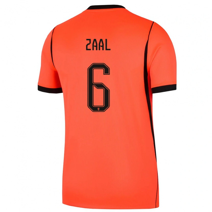 Danxen Men Netherlands Timo Zaal #6 Orange Black Home Jersey 26-28 T-Shirt