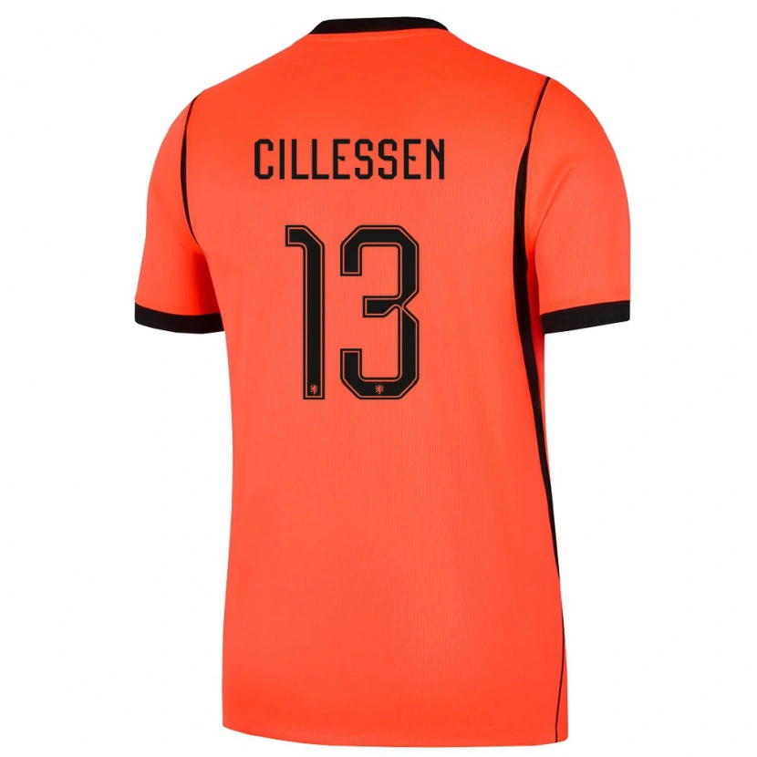 Danxen Men Netherlands Jasper Cillessen #13 Orange Black Home Jersey 26-28 T-Shirt