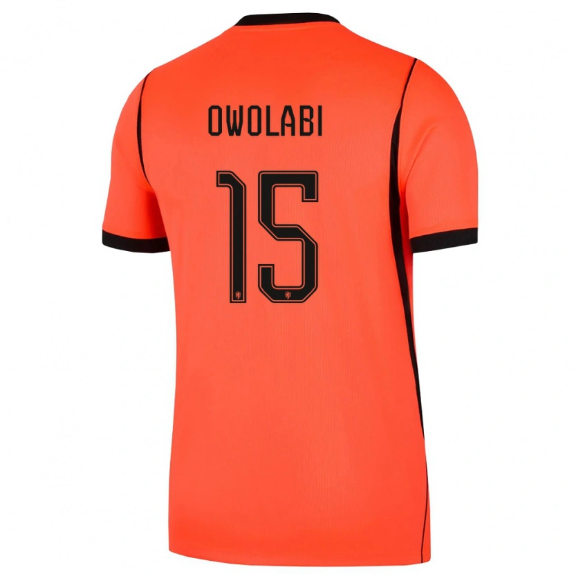 Danxen Men Netherlands Eniola Owolabi #15 Orange Black Home Jersey 26-28 T-Shirt