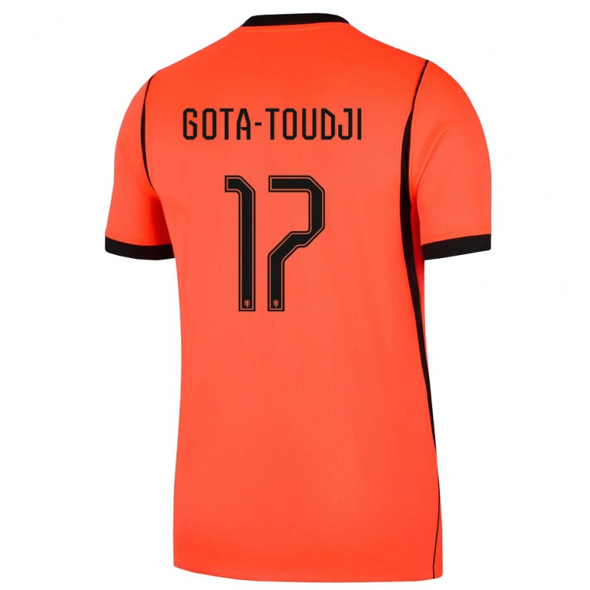 Danxen Men Netherlands Mawulom Gota-Toudji #17 Orange Black Home Jersey 26-28 T-Shirt