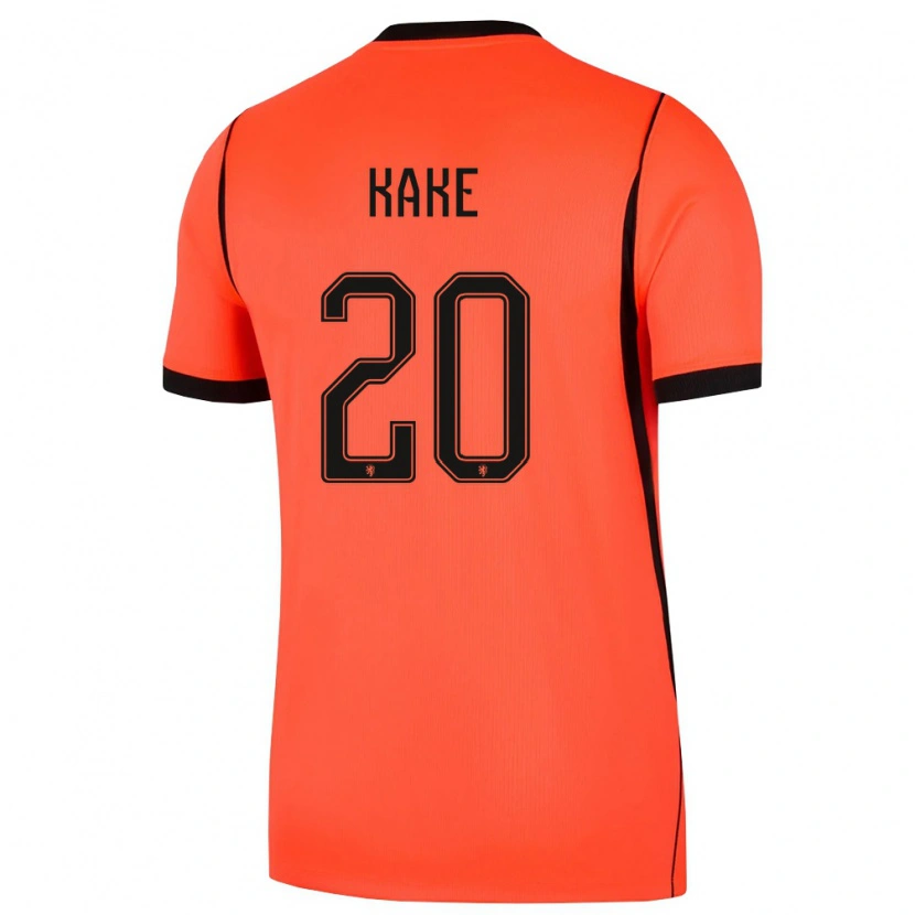 Danxen Men Netherlands Souhel Kake #20 Orange Black Home Jersey 26-28 T-Shirt