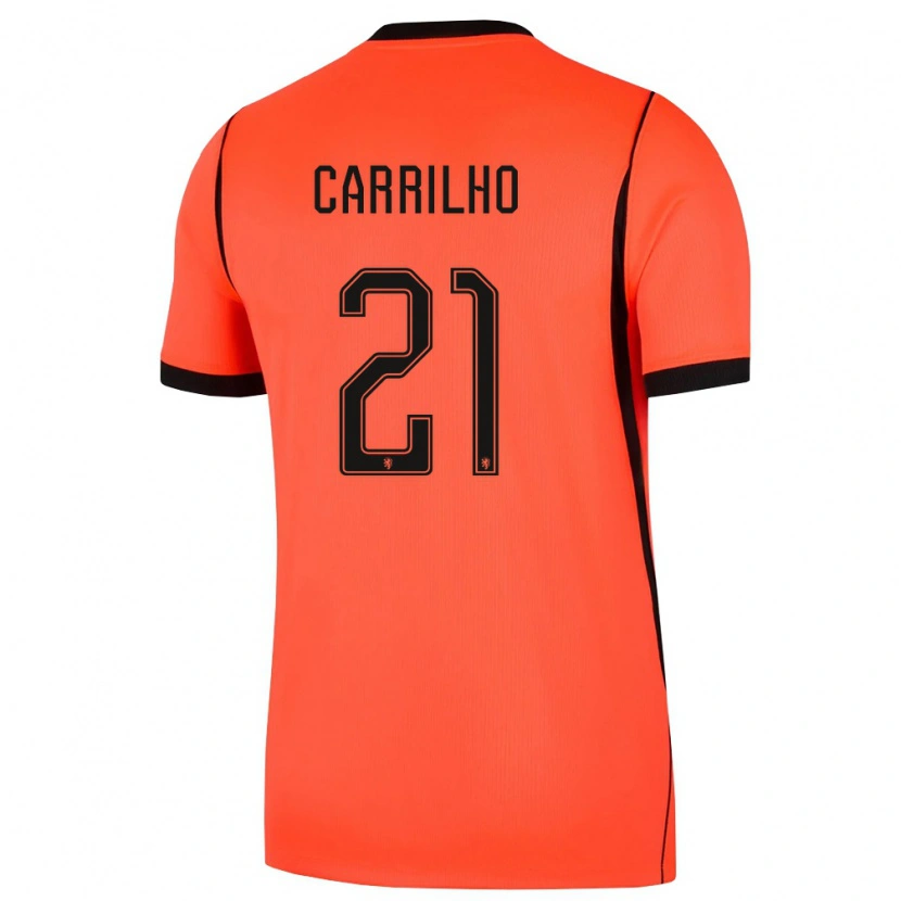Danxen Men Netherlands Calvin Carrilho #21 Orange Black Home Jersey 26-28 T-Shirt