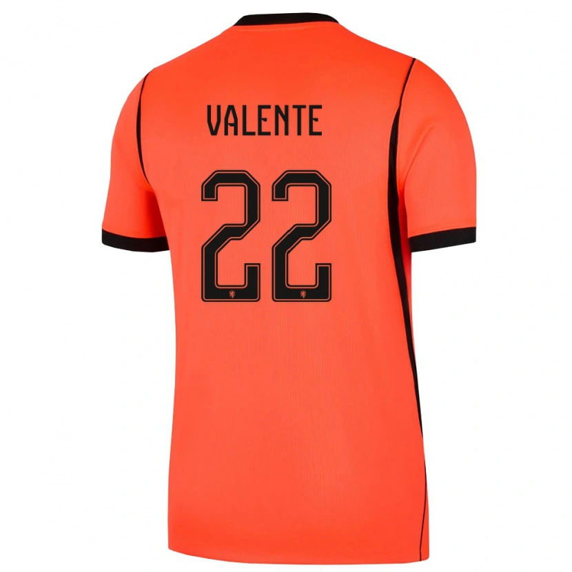 Danxen Men Netherlands Luciano Valente #22 Orange Black Home Jersey 26-28 T-Shirt
