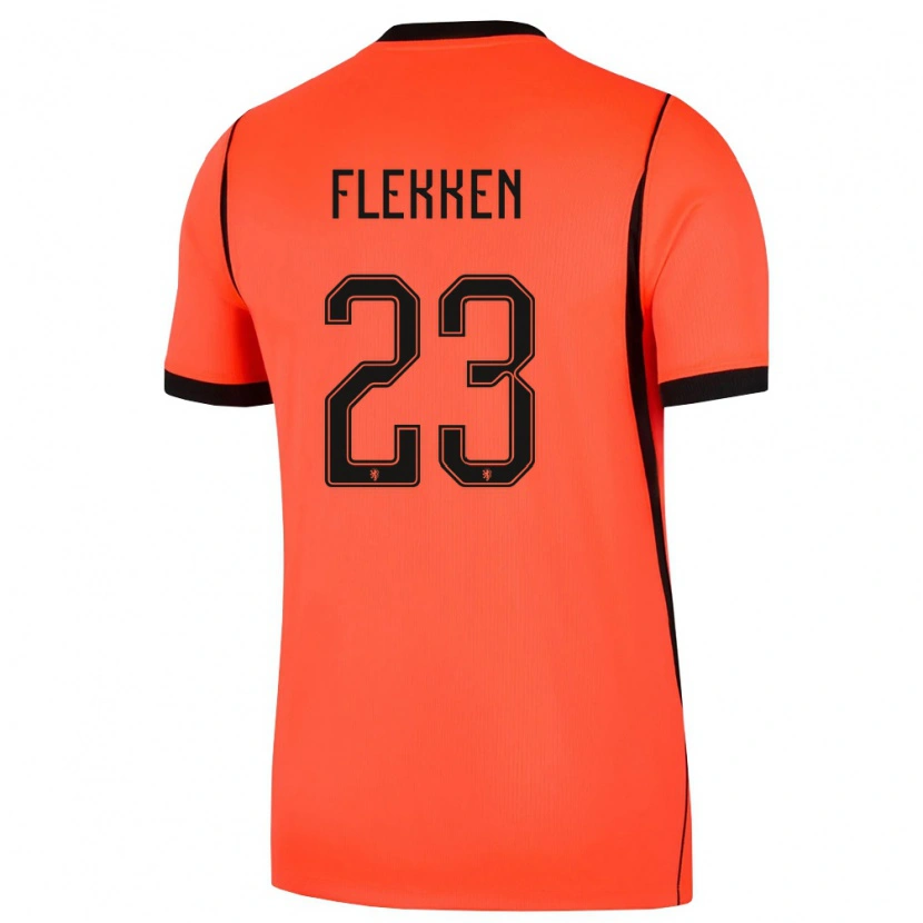 Danxen Men Netherlands Mark Flekken #23 Orange Black Home Jersey 26-28 T-Shirt