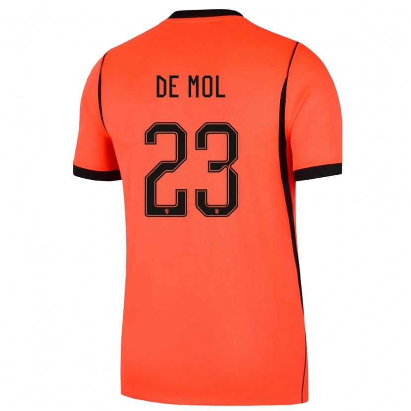 Danxen Men Netherlands Stenn De Mol #23 Orange Black Home Jersey 26-28 T-Shirt