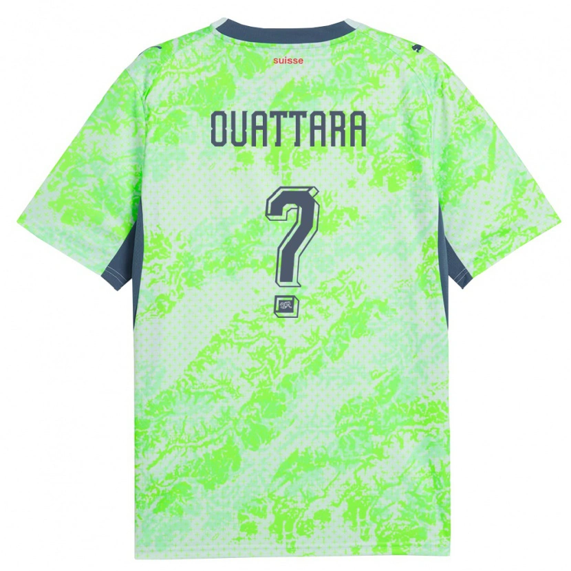Danxen Men Switzerland Tiemoko Ouattara #0 Green Navy Away Jersey 26-28 T-Shirt