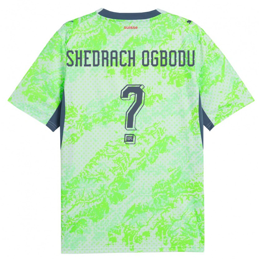 Danxen Men Switzerland Shedrach Ogbodu #0 Green Navy Away Jersey 26-28 T-Shirt