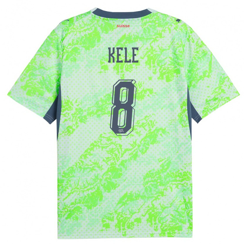 Danxen Men Switzerland Eron Kele #8 Green Navy Away Jersey 26-28 T-Shirt