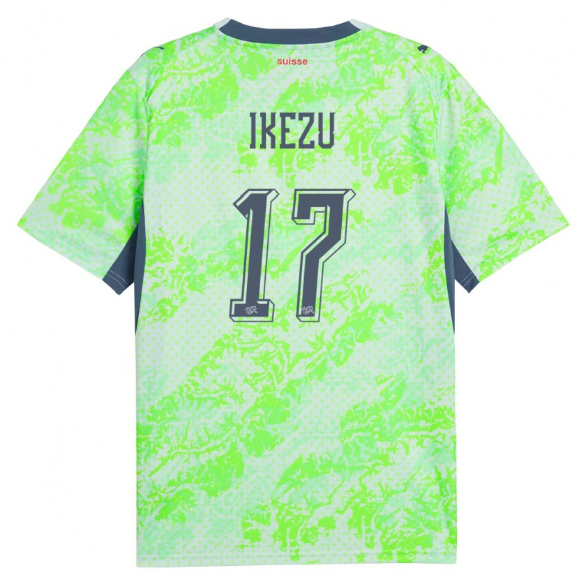 Danxen Men Switzerland Lionel Ikezu #17 Green Navy Away Jersey 26-28 T-Shirt