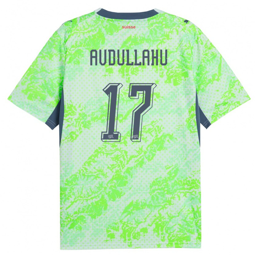 Danxen Men Switzerland Leon Avdullahu #17 Green Navy Away Jersey 26-28 T-Shirt