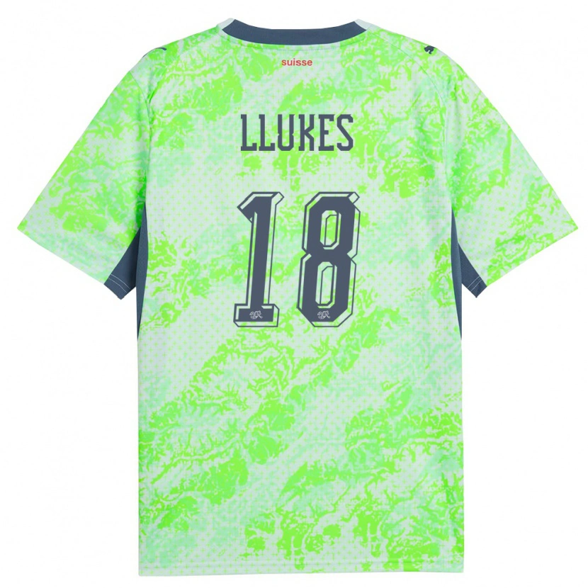 Danxen Men Switzerland Adrien Llukes #18 Green Navy Away Jersey 26-28 T-Shirt
