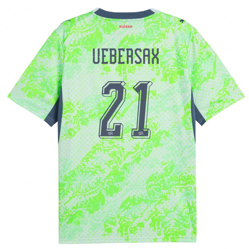Danxen Men Switzerland Jan Uebersax #21 Green Navy Away Jersey 26-28 T-Shirt