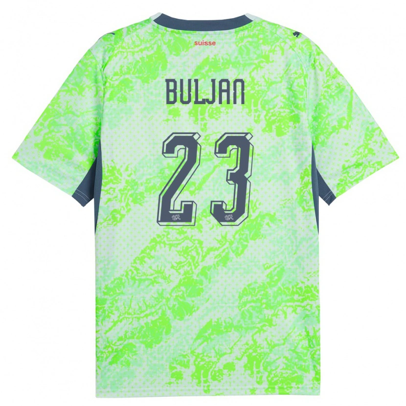 Danxen Men Switzerland Leo Buljan #23 Green Navy Away Jersey 26-28 T-Shirt