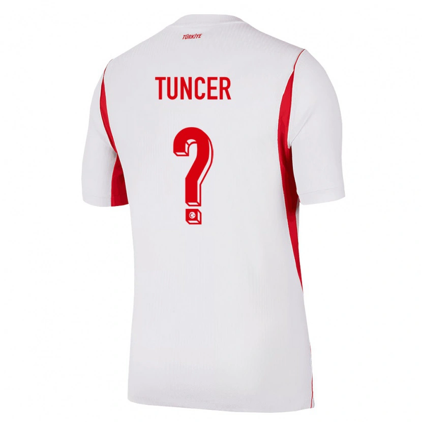 Danxen Men Turkey Deniz Tuncer #0 White Red Burgundy Away Jersey 26-28 T-Shirt