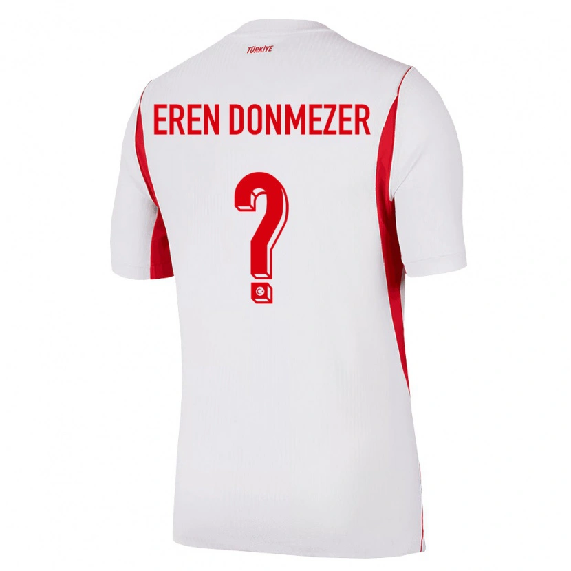 Danxen Men Turkey Deniz Eren Dönmezer #0 White Red Burgundy Away Jersey 26-28 T-Shirt