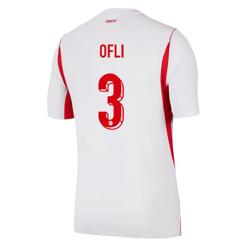 Danxen Men Turkey Deniz Ofli #3 White Red Burgundy Away Jersey 26-28 T-Shirt