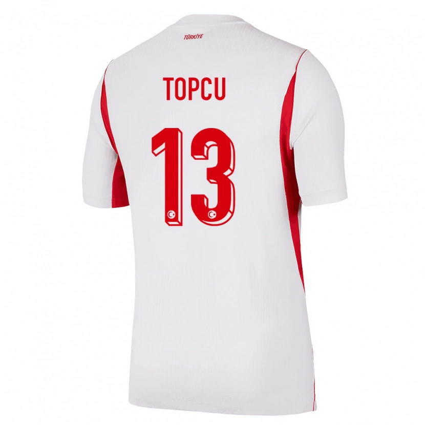Danxen Men Turkey Emirhan Topçu #13 White Red Burgundy Away Jersey 26-28 T-Shirt