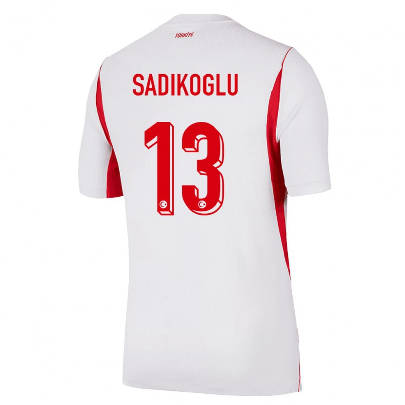 Danxen Men Turkey Birgül Sadıkoğlu #13 White Red Burgundy Away Jersey 26-28 T-Shirt