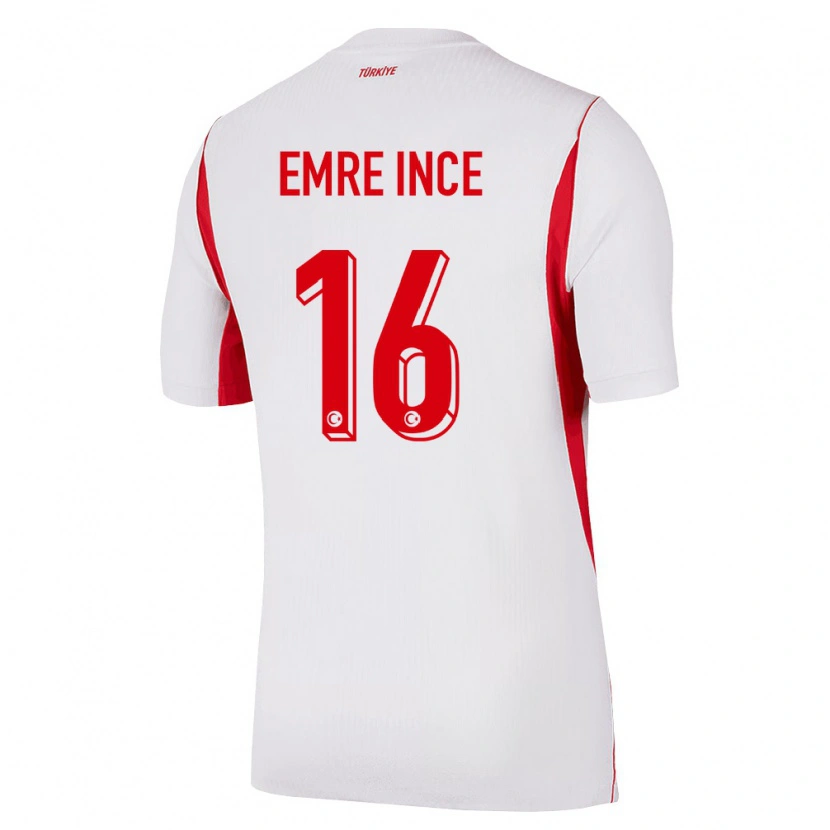 Danxen Men Turkey Taha Emre İnce #16 White Red Burgundy Away Jersey 26-28 T-Shirt