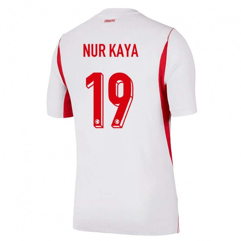 Danxen Men Turkey Cansu Nur Kaya #19 White Red Burgundy Away Jersey 26-28 T-Shirt