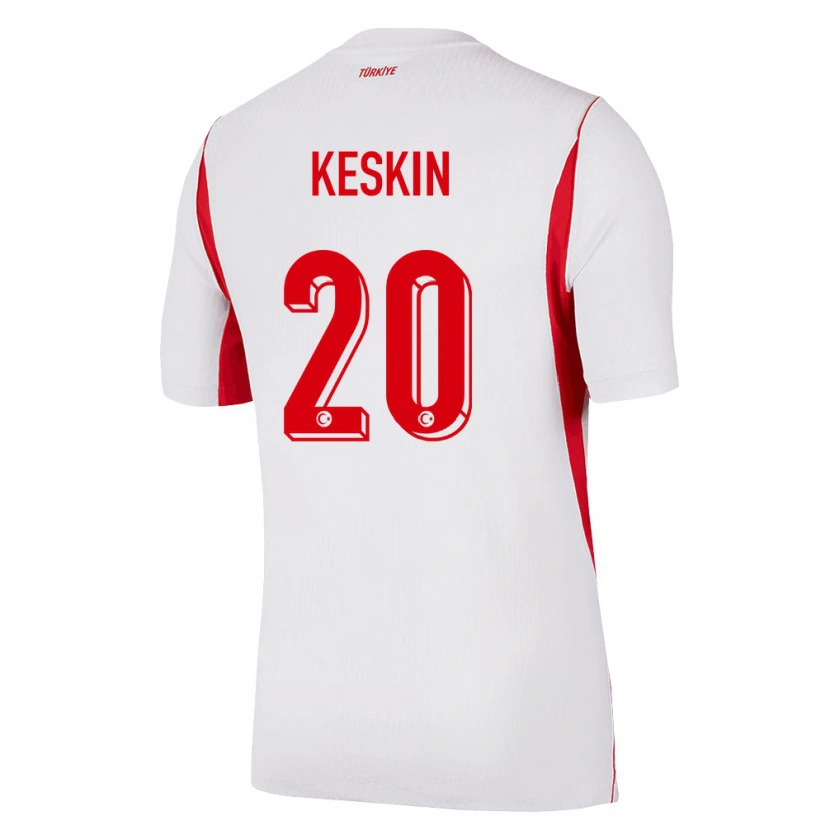 Danxen Men Turkey Elif Keskin #20 White Red Burgundy Away Jersey 26-28 T-Shirt
