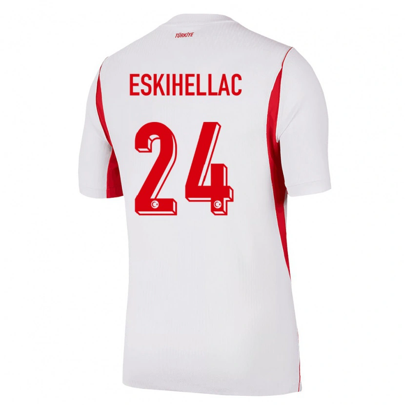 Danxen Men Turkey Mustafa Eskihellaç #24 White Red Burgundy Away Jersey 26-28 T-Shirt