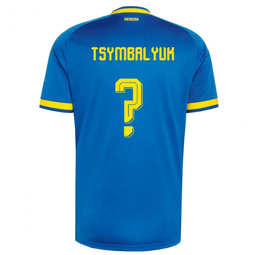Danxen Men Ukraine Maksym Tsymbalyuk #0 Blue Yellow Navy Away Jersey 26-28 T-Shirt