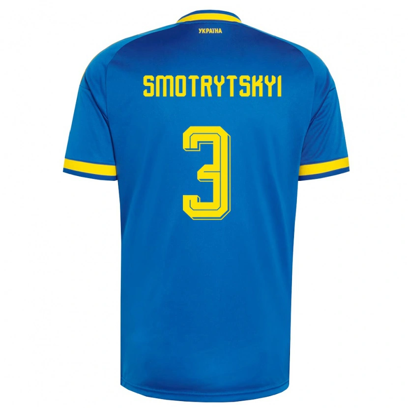 Danxen Men Ukraine Nazar Smotrytskyi #3 Blue Yellow Navy Away Jersey 26-28 T-Shirt