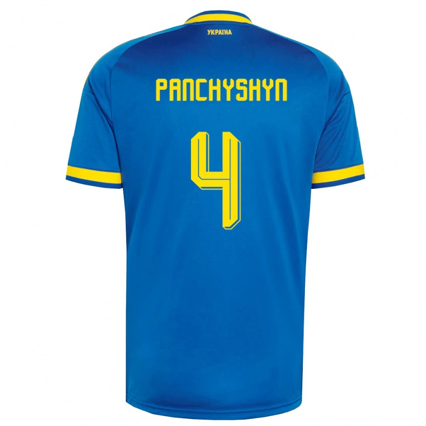 Danxen Men Ukraine Markiyan Panchyshyn #4 Blue Yellow Navy Away Jersey 26-28 T-Shirt