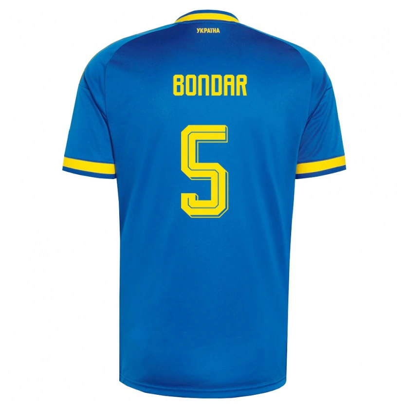 Danxen Men Ukraine Valeriy Bondar #5 Blue Yellow Navy Away Jersey 26-28 T-Shirt