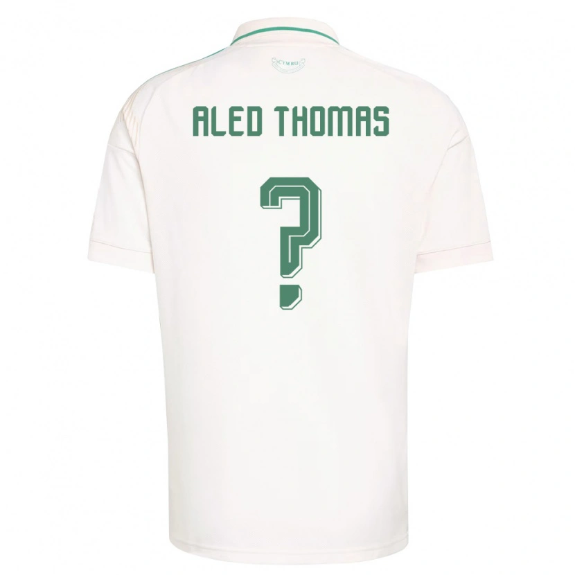 Danxen Men Wales Aled Thomas #0 White Brown Green Away Jersey 26-28 T-Shirt