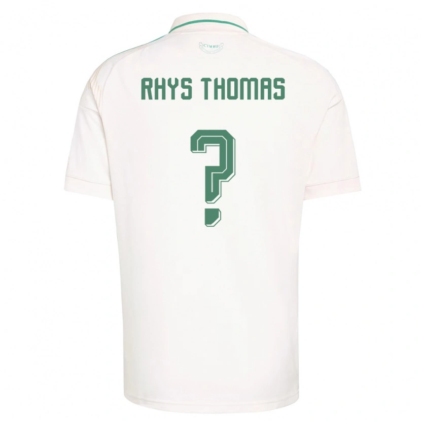 Danxen Men Wales Rhys Thomas #0 White Brown Green Away Jersey 26-28 T-Shirt