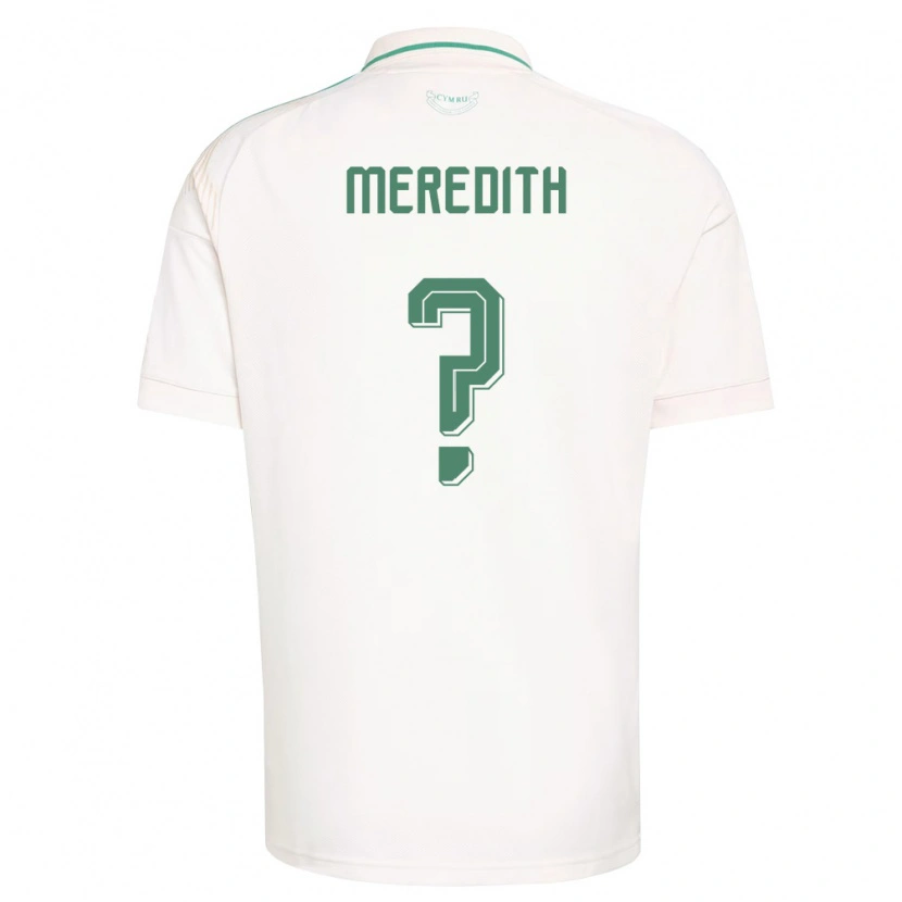 Danxen Men Wales Eliot Meredith #0 White Brown Green Away Jersey 26-28 T-Shirt