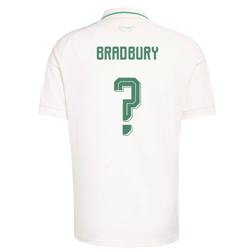 Danxen Men Wales Louie Bradbury #0 White Brown Green Away Jersey 26-28 T-Shirt