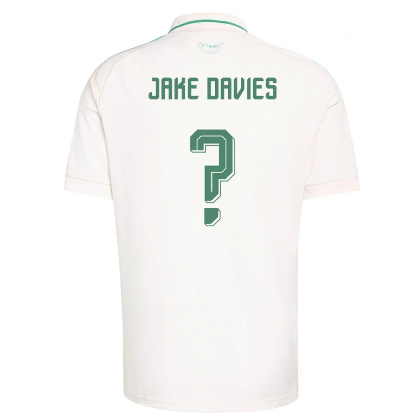 Danxen Men Wales Jake Davies #0 White Brown Green Away Jersey 26-28 T-Shirt