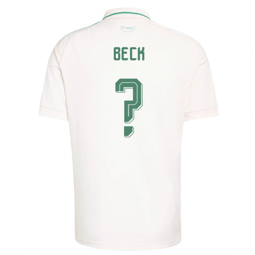 Danxen Men Wales Owen Beck #0 White Brown Green Away Jersey 26-28 T-Shirt