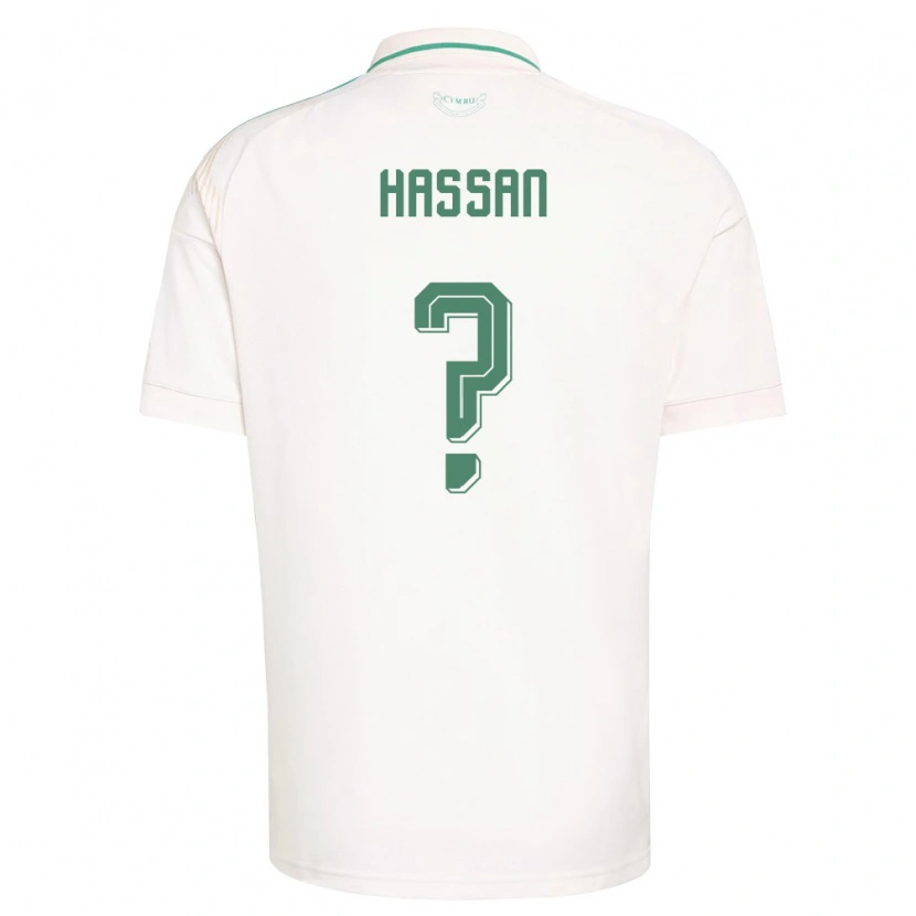 Danxen Men Wales Rio Hassan #0 White Brown Green Away Jersey 26-28 T-Shirt