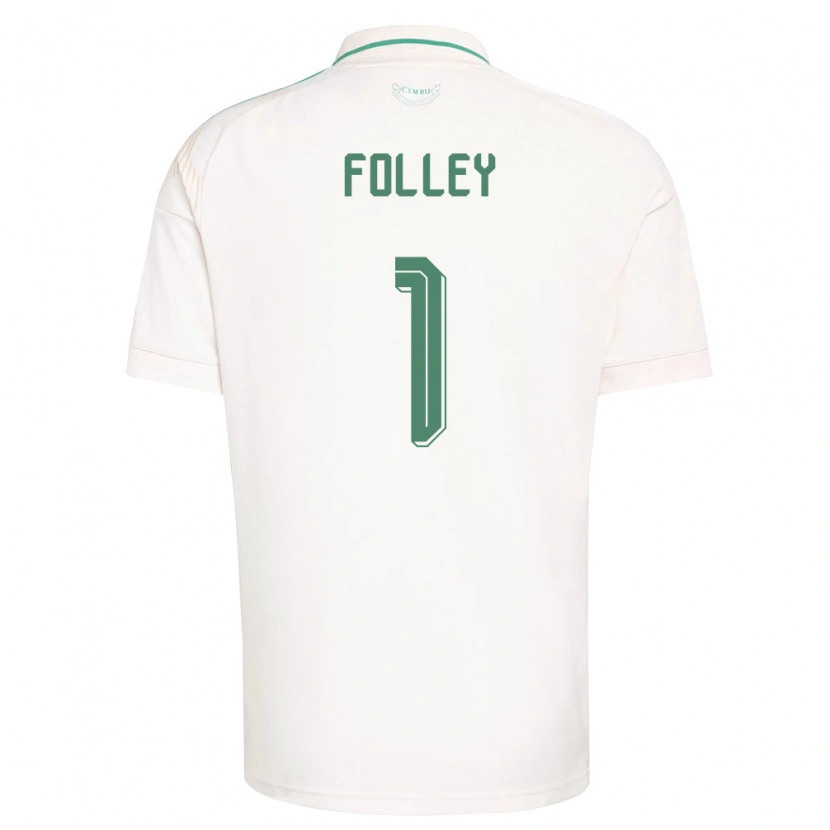 Danxen Men Wales Leo Folley #1 White Brown Green Away Jersey 26-28 T-Shirt