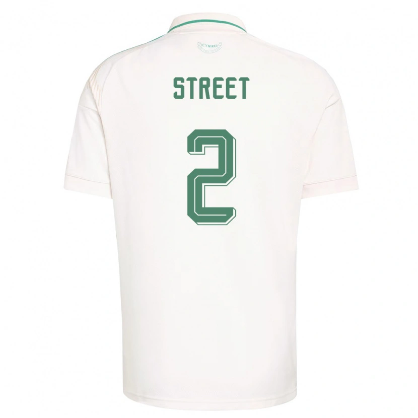 Danxen Men Wales Charlie Street #2 White Brown Green Away Jersey 26-28 T-Shirt