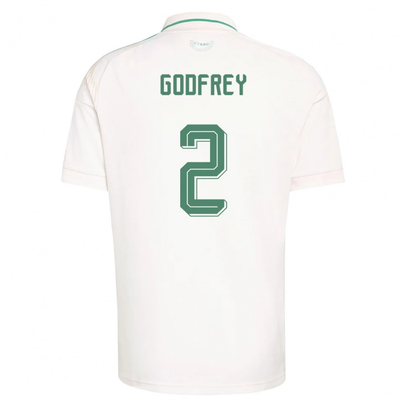 Danxen Men Wales Alex Godfrey #2 White Brown Green Away Jersey 26-28 T-Shirt
