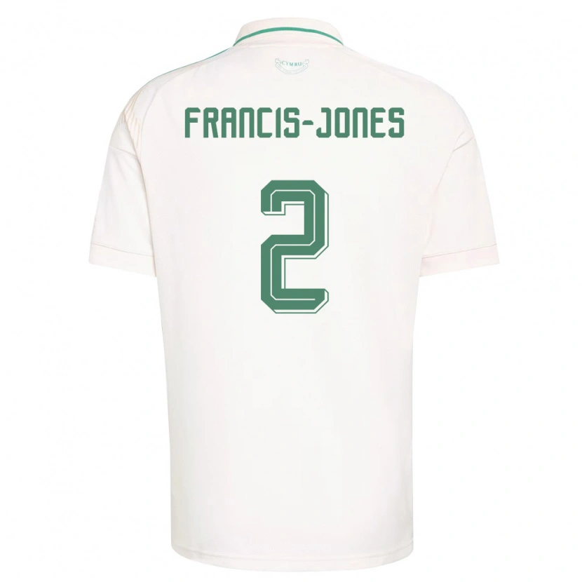 Danxen Men Wales Maria Francis Jones #2 White Brown Green Away Jersey 26-28 T-Shirt