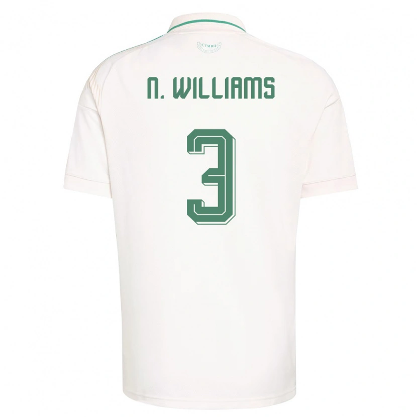 Danxen Men Wales Neco Williams #3 White Brown Green Away Jersey 26-28 T-Shirt