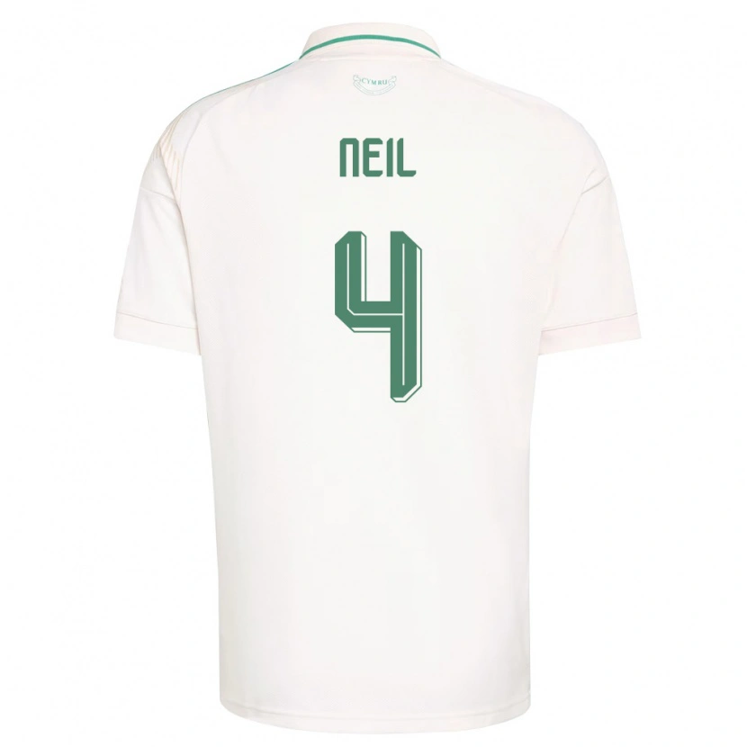 Danxen Men Wales Marlie Neil #4 White Brown Green Away Jersey 26-28 T-Shirt