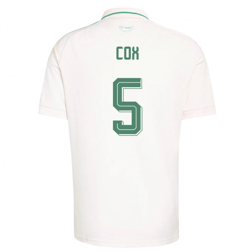 Danxen Men Wales Daniel Cox #5 White Brown Green Away Jersey 26-28 T-Shirt