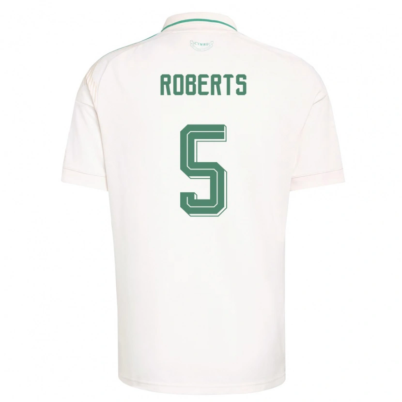 Danxen Men Wales Rhiannon Roberts #5 White Brown Green Away Jersey 26-28 T-Shirt